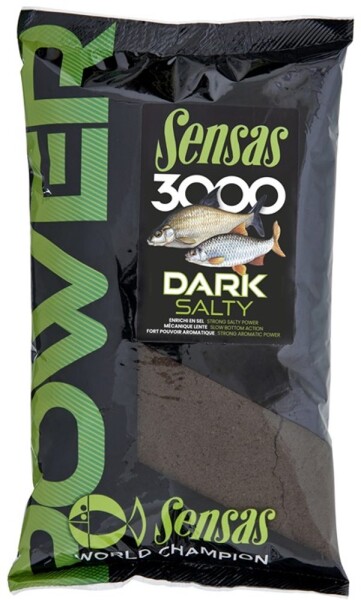Sensas Krmítková směs 3000 Power Dark Salty 1kg,Sensas Krmítková směs 3000 Power Dark Salty 1kg