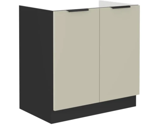 Kuchyňská dřezová skříňka Arona, 80 cm, kašmírová/černá