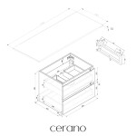 CERANO - Koupelnová skříňka Carole - betonově šedá + deska pod umyvadlo z lit. mramoru Elanys - 12 mm + konzole černá - 120x46x49,2 CER-679311