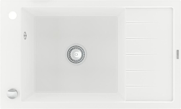 MEXEN - Elias granitový dřez 1 mísa dřez s vypouštěním krátký odkapávač 795x480 mm, bílá 6511791005-20