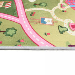DumDekorace Dětský koberec FLANNEL - růžová autodráha Šířka: 80 cm | Délka: 150 cm