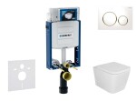 GEBERIT - Kombifix Set předstěnové instalace, klozetu Arkas I a sedátka softclose, tlačítko Sigma20, bílá/pozlacená SANI15CA3131