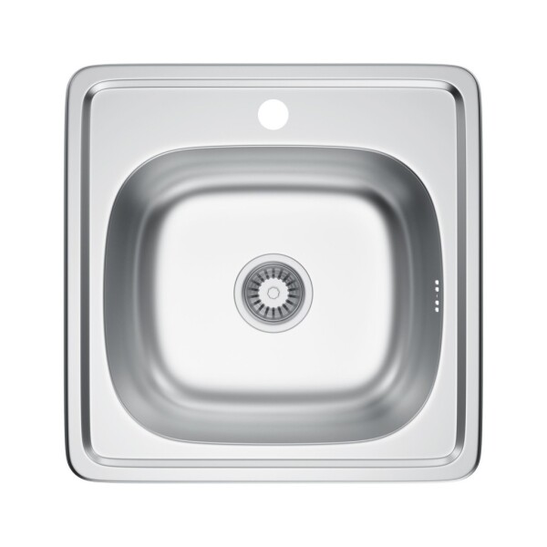 Erga HD, 1-komorový ocelový dřez 485x485x160 mm, dekor síťovinová struktura, ERG-MLS-HD4848D