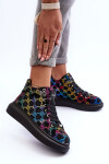 Sportovní boty na platformě Rhinestones GOE Black Velikost: 39