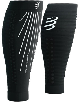 Kompresní lýtkové návleky Compressport R2 Aero - Black/White Velikost: 34-38 cm obvod lýtka