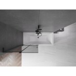 MEXEN/S - Velar L dvoukřídlá posuvná vanová zástěna 95 x 150, grafit, černá 896-095-003-41-70