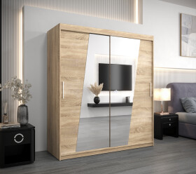 Šatní skříň Abi R0 Barva korpusu: Dub Sonoma, Rozměry: 150 cm, Dveře: Dub sonoma