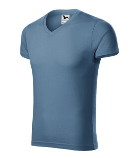 Slim Fit V-neck tričko pánské denim S