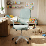 Dětská židle, výškově nastavitelná, zelená síťovina, KA-K1063 GRN