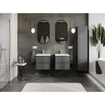 MEXEN/S - Orio koupelnová skříňka 50 cm s umyvadlem Vela, 2 zásuvky, grafit mat/bílá mat 91A10-05047-2-BFF66-W23M01