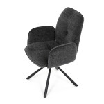 Jídelní židle, černá, hladká látka, DCH-D1330 BK2