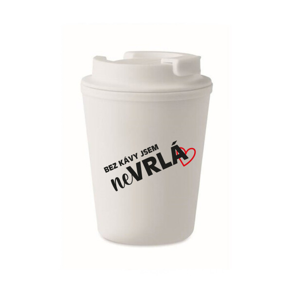 BEZ KÁVY JSEM NEVRLÁ - bílý termohrnek 300 ml