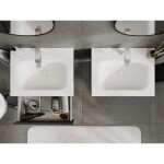MEXEN/S - Rivel koupelnová skříňka 60 cm s umyvadlem Vela, 1 šuplík, reliéf , grafit mat/bílá mat 91A20-06023-1-BF66-W23M01