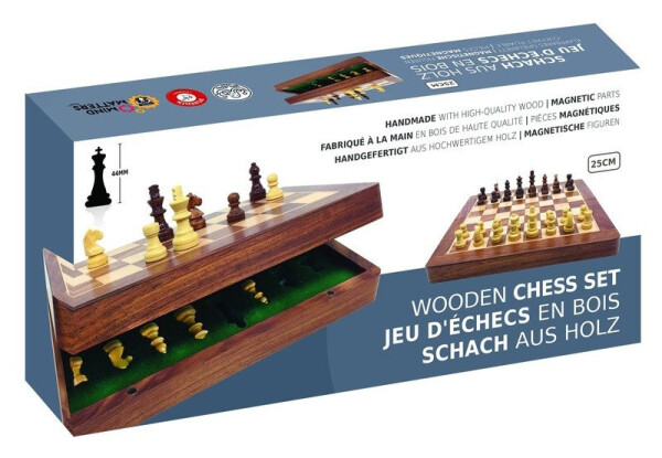 Dřevěné šachy magnetické 25 cm