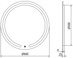 MEXEN - Rose zrcadlo s osvětlením, 60 cm, LED 600 9810-060-060-611-00