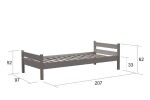 Borovicová postel L808 přírodní 90×200