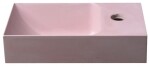 SAPHO - PICCOLINO betonové umývátko 30,8x17cm, baterie vpravo, růžová mat PK30521