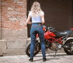 Dámské moto džíny Trilobite Parado monolayer Aaa slim fit blue (Prodloužené) - 26 / modrá