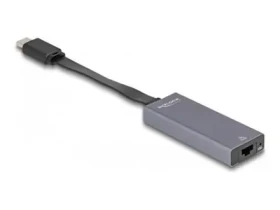 Delock USB Type-C na 2,5 Gigabit LAN šedá / Adaptér / RJ-45 / 5 Gbit/s / Realtek RTL8156B / kompaktní (66248)