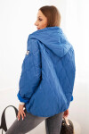 Dámská prošívaná bunda s kapucí džínová modrá UNI