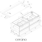 CERANO - Koupelnová skříňka Carole + deska pod umyvadlo Navira Pro - 36 mm - bílá matná - 120x51,6x46 CER-668264