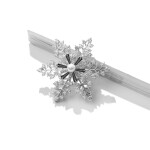 Vánoční brož Swarovski Elements Desireé - sněhová vločka, Stříbrná