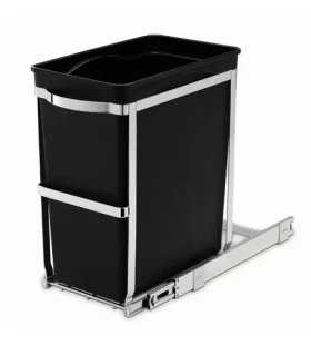 Simplehuman Vestavný odpadkový koš – 30 l/ výsuvný/ lesklá ocel/ plastový kbelík (CW1124)