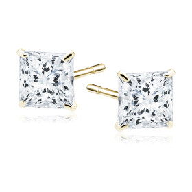 LUNICA Stříbrné zlacené náušnice SQUARE 5mm 1059