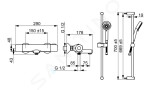 HANSA - Basic Sprchový set s vanovým termostatem, 3 proudy, chrom 55162131