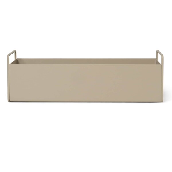 Ferm Living Designový truhlík Plant Box Small Cashmere, béžová barva, kov