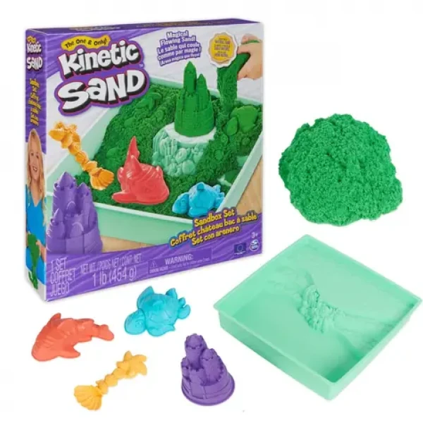 SPIN MASTER Kinetic Sand Sandbox Set 454g zelená