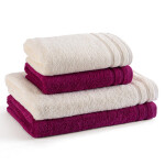 Sada froté ručníků a osušek MELISA smetanová + fuchsiová 4 ks
