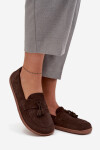 Kožené semišové mokasiny typu barefoot Zazoo 322 čokoládové 39