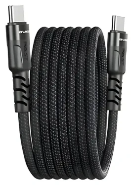 AWEI CL-166T černá / Kabel / USB-C - USB-C / magnetický / 60W PD / 1 m (CL-166T)