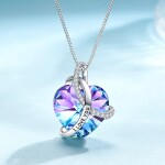 Exkluzivní náhrdelník Swarovski Elements I LOVE YOU - srdíčko, Stříbrná 40 cm + 5 cm (prodloužení)