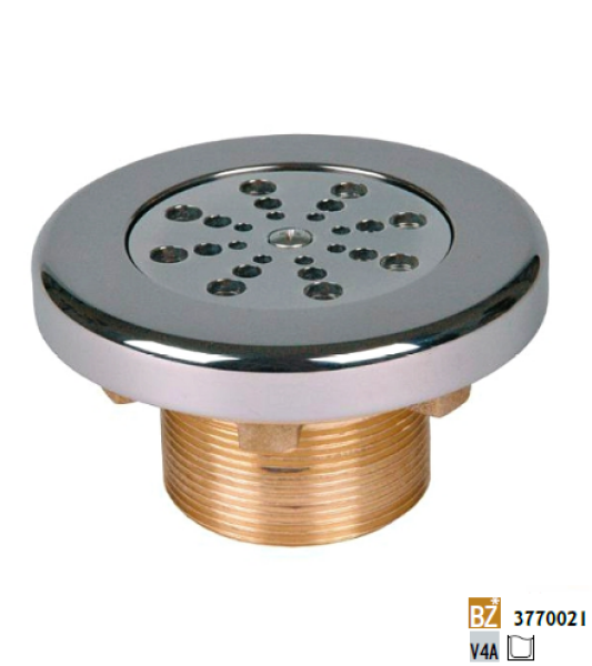 Hugo Lahme vtoková tryska, bronz, uzavíratelná, vnější závit 2", délka 40 mm, AISI, pro fóliové bazény