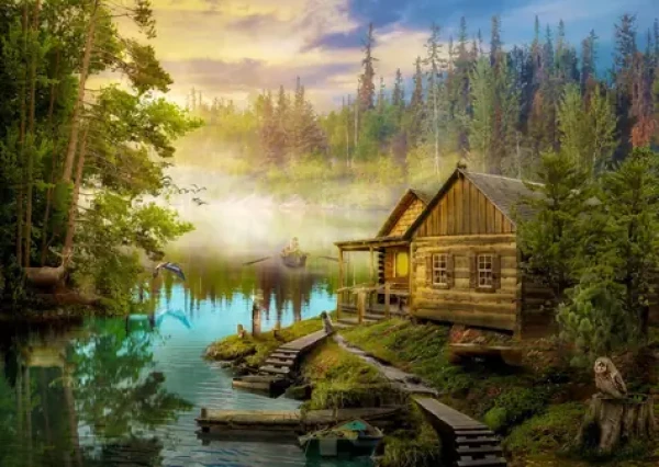 ENJOY Puzzle Srub u řeky