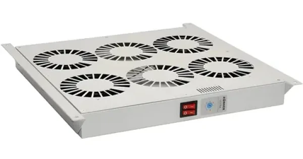 Ventilační jednotka VJ-R4 / Do racku / 4 ventilátory / termostat / strop i dno / RAL7035 (86030017)