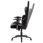 Herní křeslo E-racer, potah šedá-černá látka, houpací mechanismus, opěrák 90°-180
