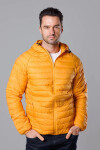 Pánská prošívaná bunda v barvě s kapucí Žlutá M model 18345094 - J.STYLE