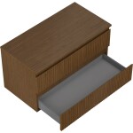 MEXEN/S - Rivel koupelnová skříňka pod umyvadlo 90 cm s deskou, 2 zásuvky, reliéf , ořech 91A20-09047-2-BFFC86