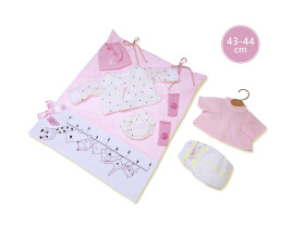 Llorens M843-28 obleček pro panenku miminko NEW BORN velikosti 43-44 cm