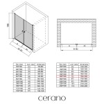 CERANO - Sprchové 2-křídlové dveře Antelo L/P - 6 mm - černá matná, transparentní sklo - 160x190 CER-440399