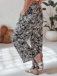 Dámské kalhoty ze široké látky TROPICAL SUN černé FashionStreet UY2634 XL