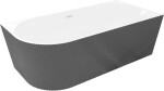 MEXEN - Silo volně stojící rohová vana pravá reliéf 170 x 80, bílá/šedá, bez krytky přepadu a zátky 52891708062P-SS