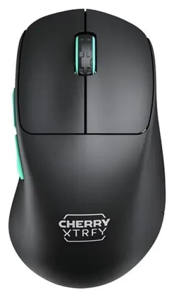 Cherry Xtrfy M64 Wireless černá/tyrkysová / Bezdrátová herní myš / optická / 26000 DPI / 2.4 GHz / 53 g (CX-M64W-BLACK)