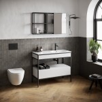 CERSANIT - Sada B944 konzole ZEN 100 (skříňka se zásuvkou + panel FSC MIX70% SGSCH-COC-007574 + umyvadlo vlevo) bílá VIR S801-516