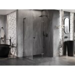 MEXEN/S - Lunar-F L sprchový kout skládací dveře pravá 90 x 70, transparent, grafit kartáčovaná 836L-090-070-66-00-P