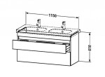 DURAVIT - DuraStyle Umyvadlová skříňka 61x115x45 cm, 2 zásuvky, lesklá bílá DS648602222