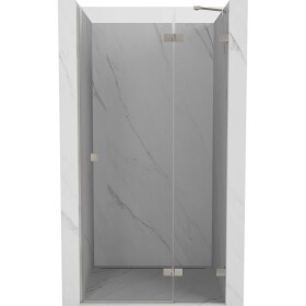 MEXEN/S - Lunar L sprchové dveře křídlové pravé 85, transparent, nikl kartáčovaný 834L-085-000-97-00-P